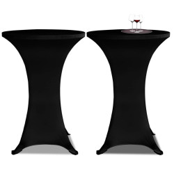 Toalha de mesa elástica ø60, preta / 2 peças