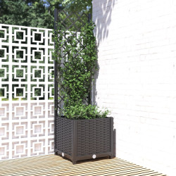 Vaso de jardim com treliça preto 40x40x136 cm PP