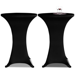 Toalha de mesa elástica ø80, preta / 2 peças