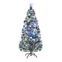 Árvore de natal pré-iluminada c/ suporte e LED 180 cm fibra ótica