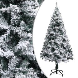Árvore de natal artificial c/ flocos de neve 150 cm PVC verde