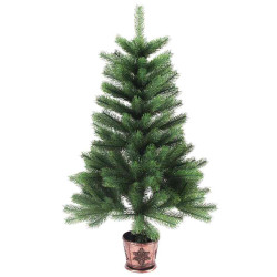 Árvore de natal artificial agulhas realistas 90 cm verde