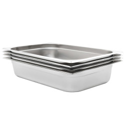 Recipientes gastronorm 4 pcs gn 1/1 100 mm aço inoxidável