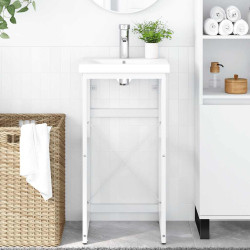 Estrutura p/ lavatório casa de banho ferro 40x38x83 cm branco