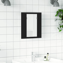 Armário espelhado casa de banho LED 40x12x45 cm acrílico preto