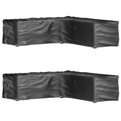 Capas p/ mobília jardim forma de l 2 pcs 16 ilhós 285x285x70 cm