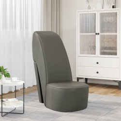 Cadeira estilo sapato de salto alto couro artificial cinzento