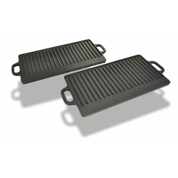 Grelhador de ferro fundido reversível 38x23 cm, 2 pcs