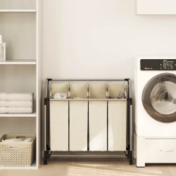 Separador de roupa suja com 4 sacos aço creme