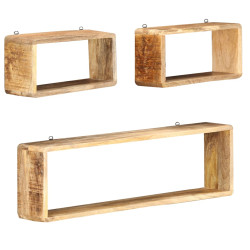 3 Pcs conjunto de prateleiras de parede cubos mangueira maciça