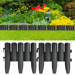 Bordas de relvado 36 pcs 10 m PP antracite