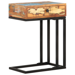Mesa de apoio formato em u 45x30x61cm madeira recuperada maciça