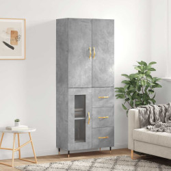 Armário alto 69,5x34x180 cm derivados de madeira cinza cimento