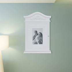Armário de chaves com moldura para fotografias branco