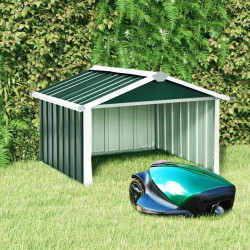 Abrigo para corta-relva 92x97x63 cm aço galvanizado verde