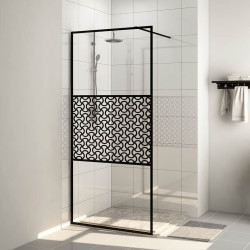 Divisória de chuveiro c/ vidro transparente esg 115x195cm preto