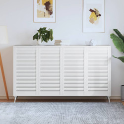 Portas de armário 4 pcs design de persiana pinho maciço branco