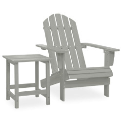 Cadeira de jardim adirondack com mesa madeira de abeto cinzento