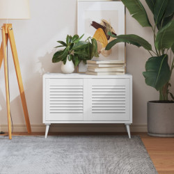 Portas de armário 2 pcs design de persiana pinho maciço branco