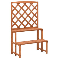 Suporte de plantas com treliça 70x42x115 cm abeto maciço