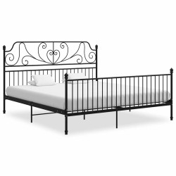 Estrutura de cama 180x200 cm metal preto