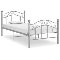 Estrutura de cama 100x200 cm metal cinzento