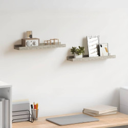 Prateleiras de parede 2 pcs 40x9x3 cm cinzento cimento