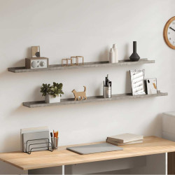 Prateleiras de parede 2 pcs 115x9x3 cm cinzento cimento