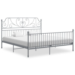 Estrutura de cama metal 200x200 cm cinzento