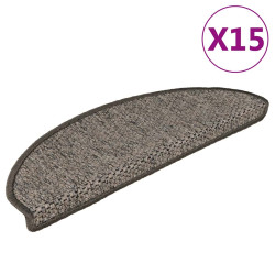 Tapetes escada adesivos aspeto sisal 15 pcs cinzento/bege