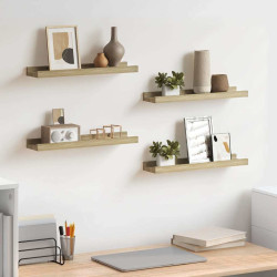 Prateleiras de parede 4 pcs 40x9x3 cm carvalho sonoma