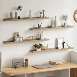 Prateleiras de parede 4 pcs 80x9x3 cm carvalho sonoma