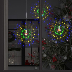 Iluminação fogo de artifício exterior 140 leds 20 cm multicor