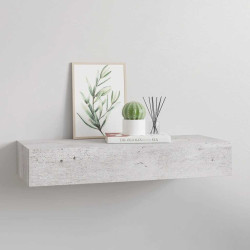 Prateleira parede c/ gaveta MDF 60x23,5x10 cm cinzento-cimento