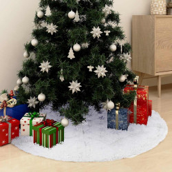 Saia de árvore de natal de luxo branca 122 cm pele sintética