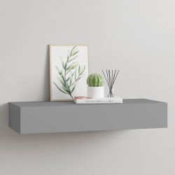 Prateleira de parede com gaveta MDF 60x23,5x10 cm cinzento