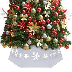 Saia para árvore de natal ø68x25 cm prateado e branco