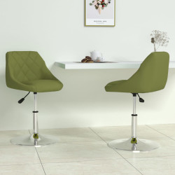 Cadeiras de jantar giratórias 2 pcs veludo verde-claro