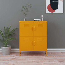 Armário de arrumação aço 80x35x101,5 cm amarelo mostarda