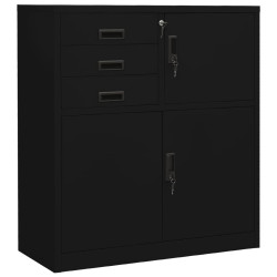 Armário de escritório 90x40x102 cm aço preto