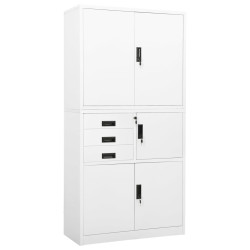 Armário de escritório 90x40x180 cm aço branco
