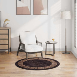 Tapete lavável φ120 cm preto e dourado