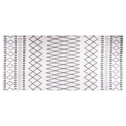 Tapete lavável 80x300 cm preto e branco