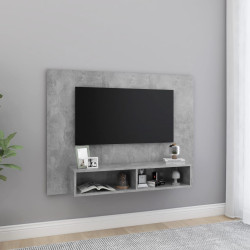 Armário parede p/ TV 120x23,5x90cm deriv. madeira cinza cimento