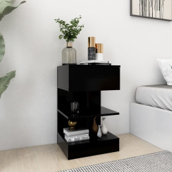 Mesa de cabeceira 40x35x65 cm derivados de madeira preto