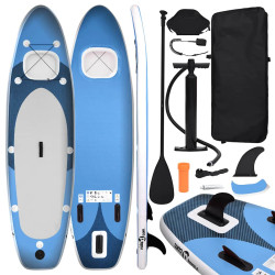 Conjunto prancha de paddle sup insuflável 360x81x10 cm azul mar