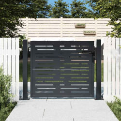 Portão de jardim antracite 100x75 cm aço design quadrado