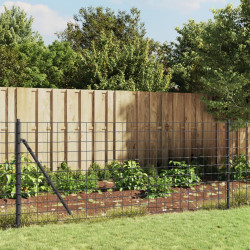 Cerca de malha de arame c/ estacas de fixação 1x10m antracite
