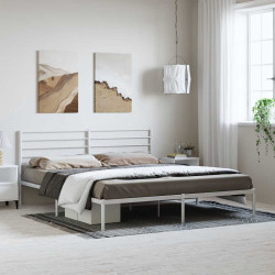 Estrutura de cama com cabeceira 183x213 cm metal branco