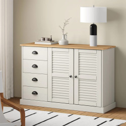 Aparador com gavetas vigo 113x40x75 cm pinho maciço branco